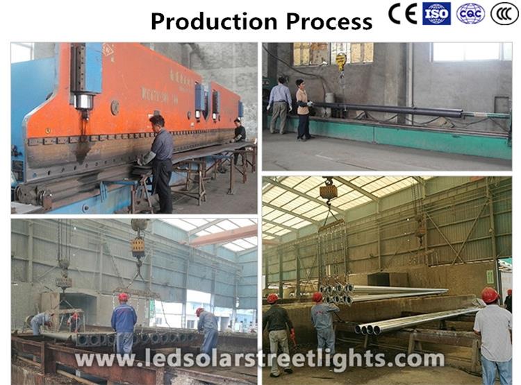 production process of outdoor solar lamp post